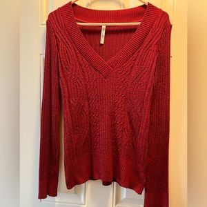 Holiday Red Knit Scoop Neck Sweater
